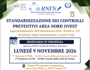 Standardizzazione dei controlli preventivi – Area Nord Ovest