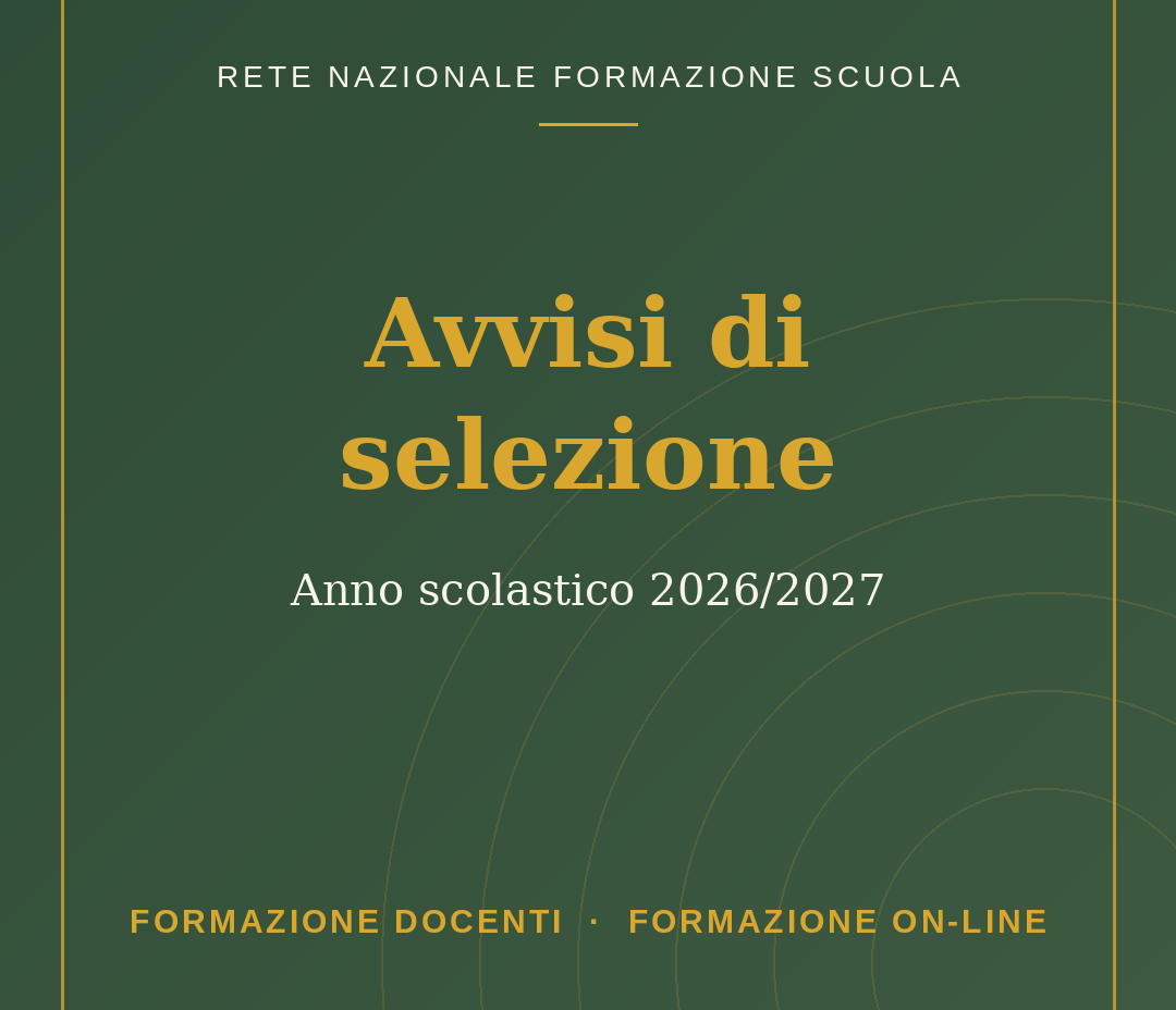 Avvisi di selezione 2026/2027: Responsabile della Formazione Docenti e Assistenti alla formazione on-line